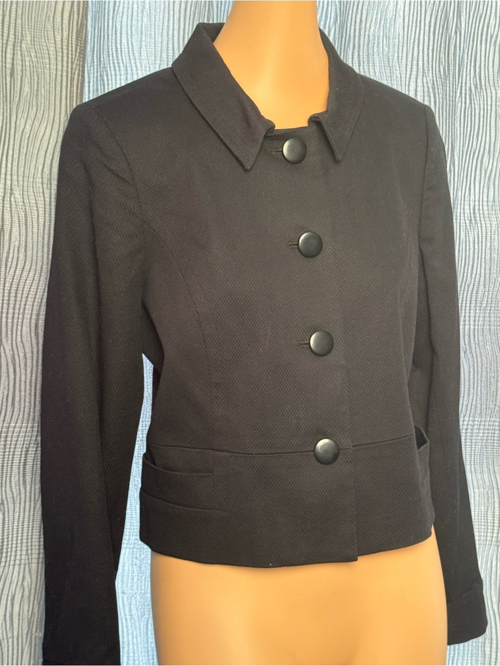 INC Petites Classic Black Women's Button-Front Jacket Size 14